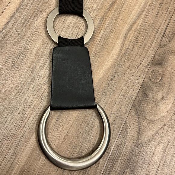 Suzi Roher Belt - Brushed Nickel and Black Leather with Elastic Goring Panels main image 7